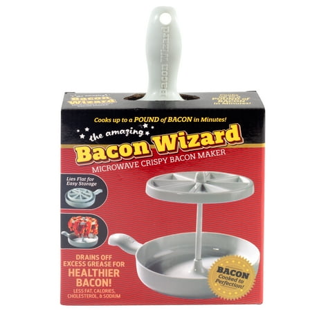 Bacon Wizard Microwave Crispy Bacon Maker - Crispier, Healthier, and Quicker Every Time!