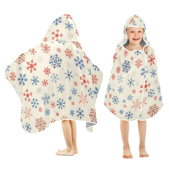 joogoo Snowflakes Christmas Kids Hooded Beach Towel Baby Bath Towel 23.5"x50"