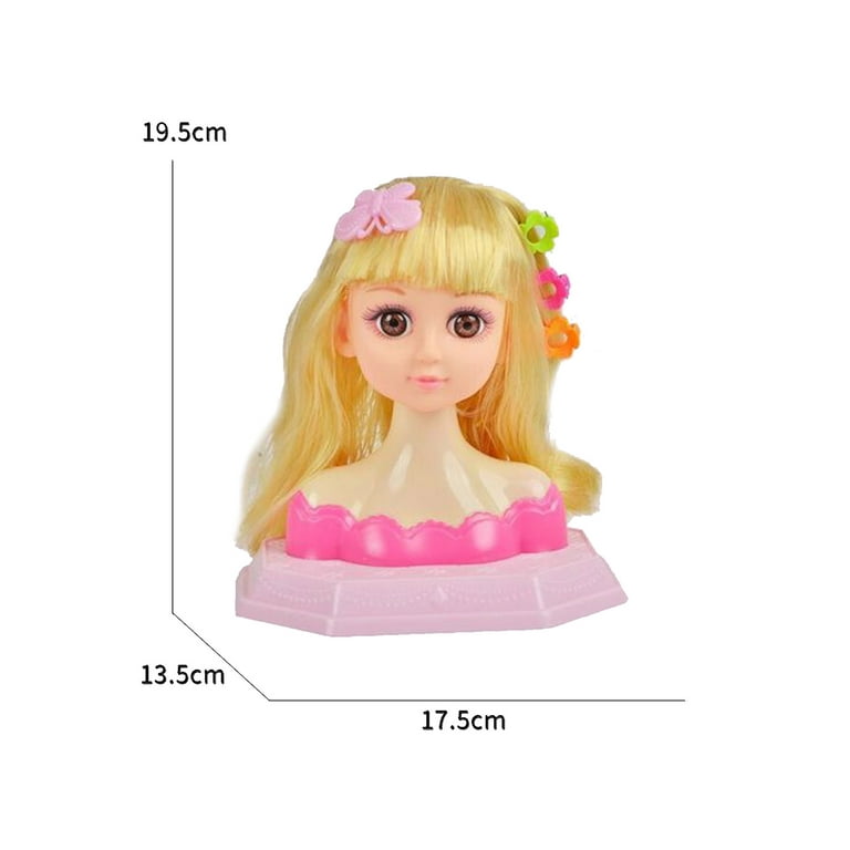 Girls Doll Head Playset Hair Styling Doll Head With Accessories