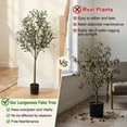 thumbnail image 7 of BEAUTYPEAK 4FT Artificial Plant Fake Indoor Olive Tree Decorative Outdoor Greenery in Black Pot, 7 of 7