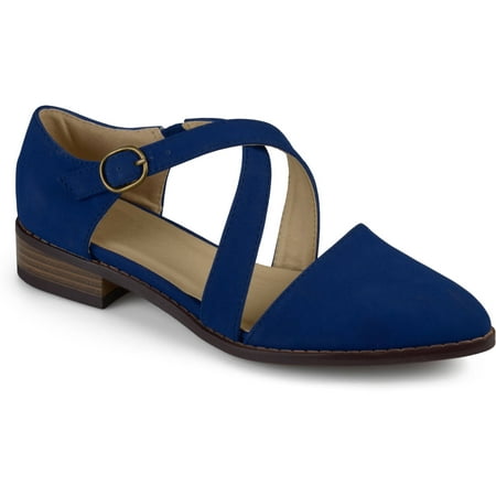 Womens Stacked Wood Heel Crossover Ankle Strap D'orsay Dress (Best Shoes For Blue Dress)