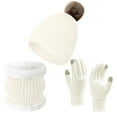 thumbnail image 4 of HNMKIU Unisex Knitted -Lined Winter Accessory Set with Scarf and for Cold Weather White - One Size, 4 of 4