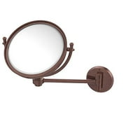 8-in Wall Mounted Make-Up Mirror 5X Magnification in Antique Copper