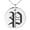Silver, variant on Stainless Steel Letter P Initial Old English Monogram Engraved Small Medallion Circle Charm Pendant Necklace