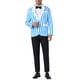 thumbnail image 2 of Blazer a rayas INSPIRE CHIC para el Día del Padre, chaqueta de traje de negocios de color contrastante de un solo botón para hombres, 2XL azul y blanco, 2 of 5