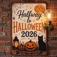 thumbnail image 4 of ZhyrZng Vintage Primitive Halloween Metal Sign 20x30cm Rustic Tin Wall Decor, Whimsical Witch Ghost Pumpkin Scarecrow Pattern, Indoor Outdoor Garden Porch Door Hanging Holiday Decor, 4 of 5