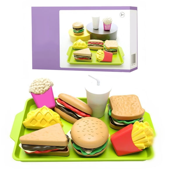 B Kids Dismantleable Pretend Meal Toy Set Hamburger Sandwich Play Food Kitchen Fun Educational Gift 9 Items
