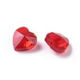 thumbnail image 3 of 10 pc Transparent Glass Beads Faceted Heart Red 10x10x7mm Hole: 1~1.2mm Glass, 3 of 3