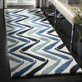 thumbnail image 3 of SAFAVIEH Soho Jaimie Chevron Wool Area Rug, Ivory/Blue, 6' x 9', 3 of 9