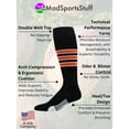 thumbnail image 2 of MadSportsStuff Dugout Striped Baseball & Softball Socks - Black/Orange/White, Small, 2 of 2