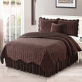 thumbnail image 1 of Home Soft Things Diamond Flannel Bedspread & Coverlet Set, 90" x 90", Chestnut, 1 of 4
