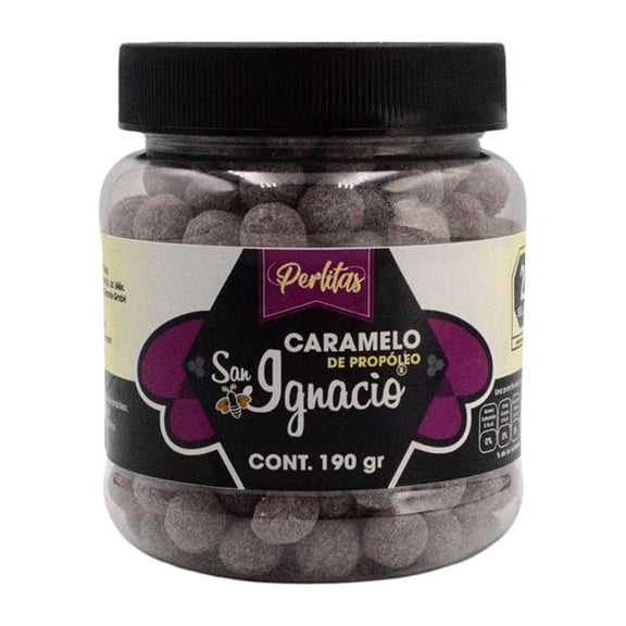 Perlitas de Caramelo con Propoleo y Eucalipto San Ignacio 190 g San Ignacio Perlitas de propoleo 190 g