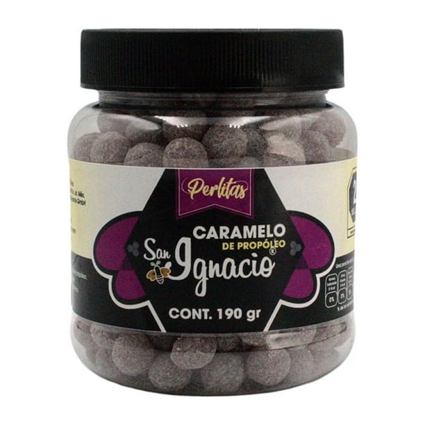 Perlitas de Caramelo con Propoleo y Eucalipto San Ignacio 190 g San Ignacio Perlitas de propoleo 190 g