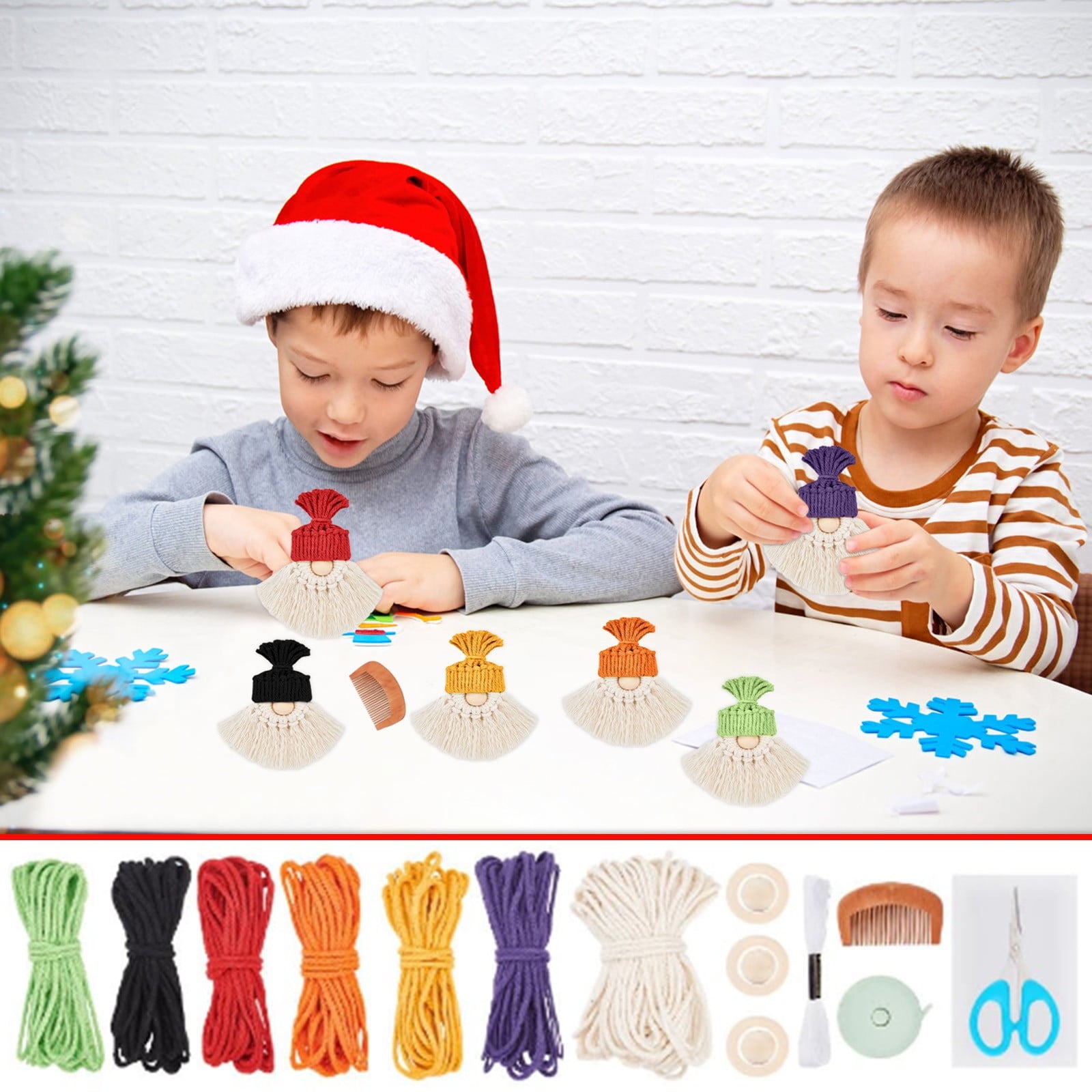 Christmas Gnome Knitting Kit with Instructions 1 Set DIY Knitting Santa Claus Making Santa Gnome Making Supplies