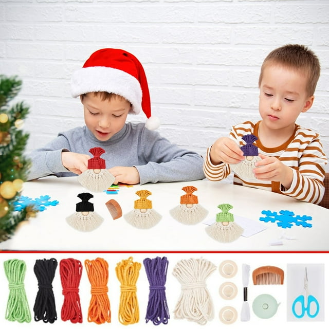 Hot6sl Liquidación de Ahorros de Verano Kit de Tejido de Gnomo Navideño con Instrucciones 1 Juego de Tejido de Papá Noel Diy Suministros para Hacer Gnomos de Papá Noel