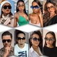 thumbnail image 5 of Square Oversized Sunglasses Flat Top Shield Sun Glasses for Men Women One Lens Square Shades, 5 of 6