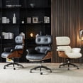 thumbnail image 3 of Nordic Leather Office Chair Modern Lift Swivel Computer Chair Minimalist Household Study Soft Backrest Armchair Office Furniture My Lux Decor Round, 3 of 25