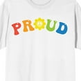 thumbnail image 2 of Pride Proud Rainbow Letters Men's White T-shirt - 6XL, 2 of 4