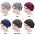 thumbnail image 2 of American Notions Satin Lined Sleep Cap, Slouchy, Beanie, Chemo Hat for Men, Women, for Hair Care  ( Camel ), 2 of 3