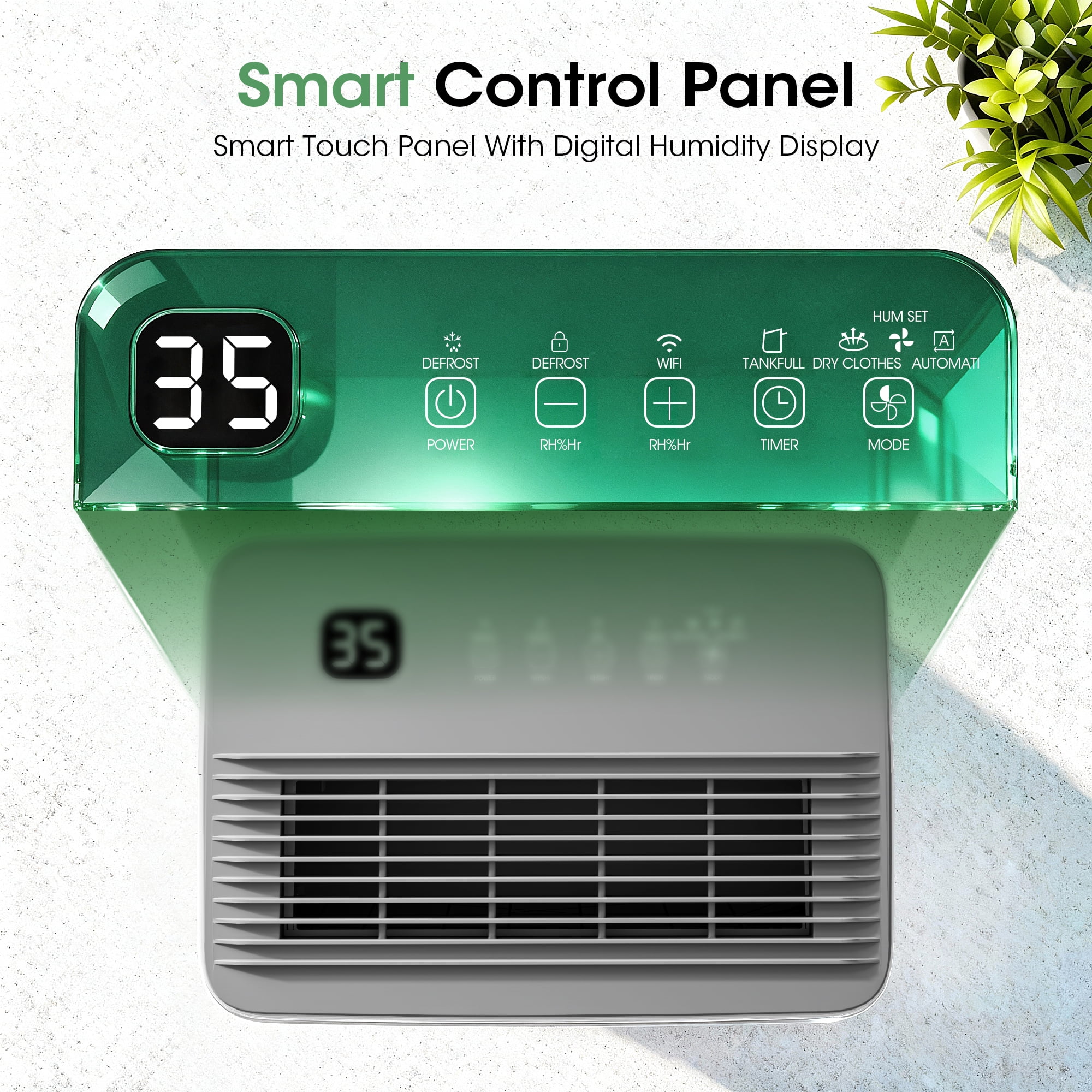 Patiosunny Smart Dehumidifier, Smart App WiFi Control, 24 H Timer, Auto-Defrost, Child Lock & Drain Hose Included, Ideal for Living Rooms, Bathrooms, Bedrooms, and Garages