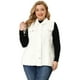thumbnail image 4 of Women's Plus Size Jean Vest Button Down Turndown Collar Frayed Hem with Cargo Pocket Trucker Denim Vest White 2X, 4 of 7
