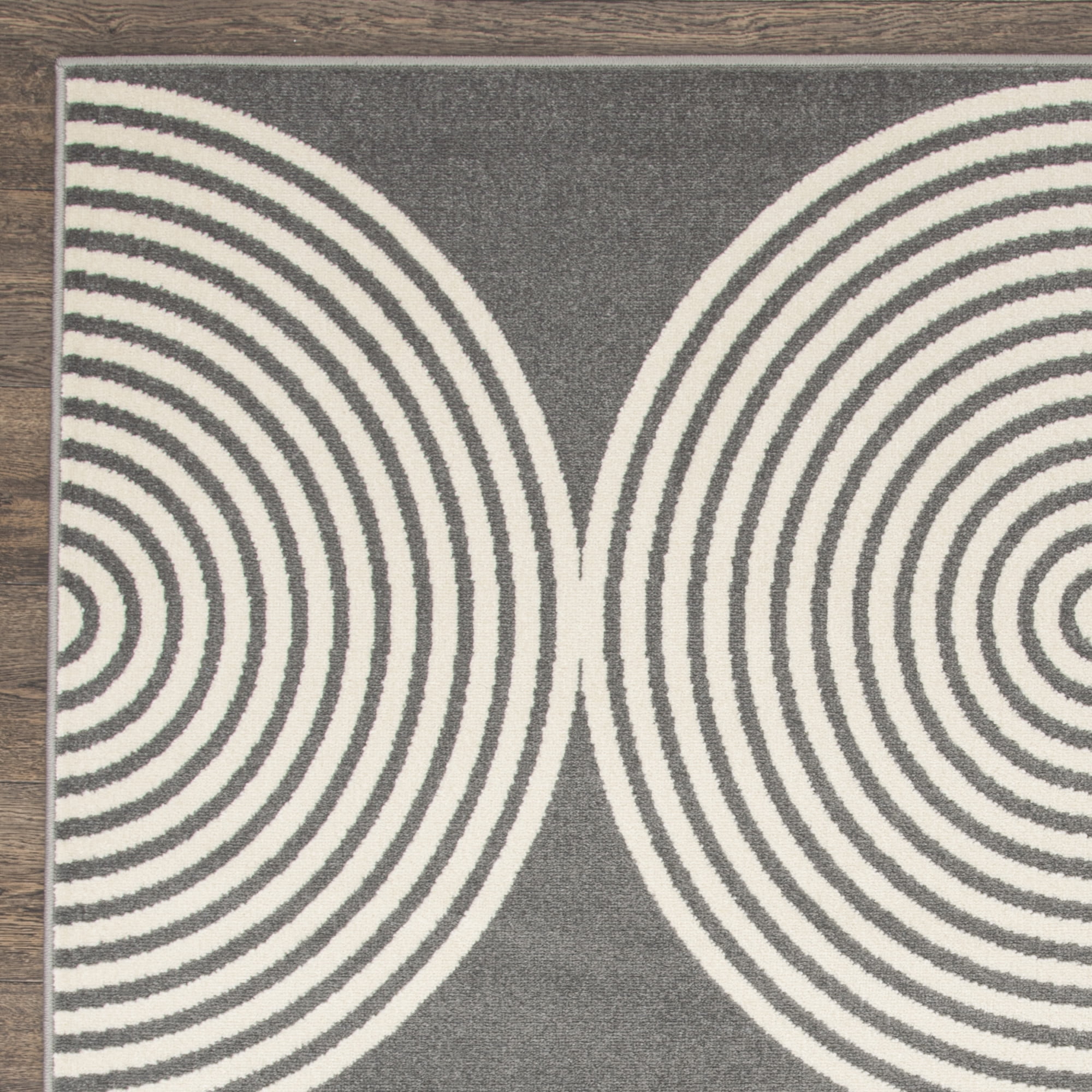 Loomaknoti Tecopa Milburm 2' x 7' Grey Geometric Outdoor Runner Rug