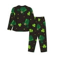 thumbnail image 2 of Bingfone Womens Pajama Sets St. Patrick'S Day8 Print,Long Sleeve Loungewear Pajamas Set-Medium, 2 of 9