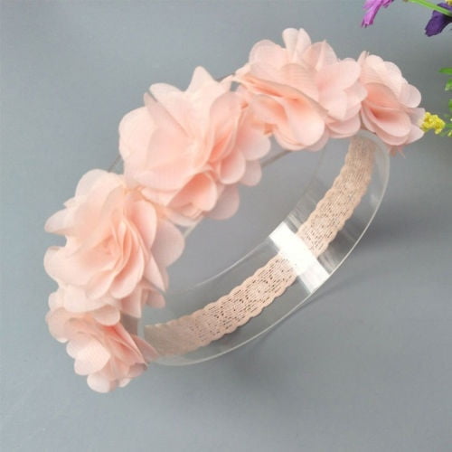 Girl Headdress Flower Hair Ring Hair Rope Lace Pearl Ribbon Bow Rubber Hair  Tie