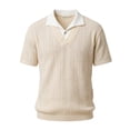 thumbnail image 3 of Bibifish Mens Polo Shirts Short Sleeve Knitted Casual Shirts Classic Fit Vintage Style Daily Wear Tops, 3 of 3
