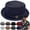 Blue, variant on Summer Breathable Mesh Pork Pie Hat,Retro Straw Breathable Sun Protection Cap,Lightweight Fedora Bowler Hat