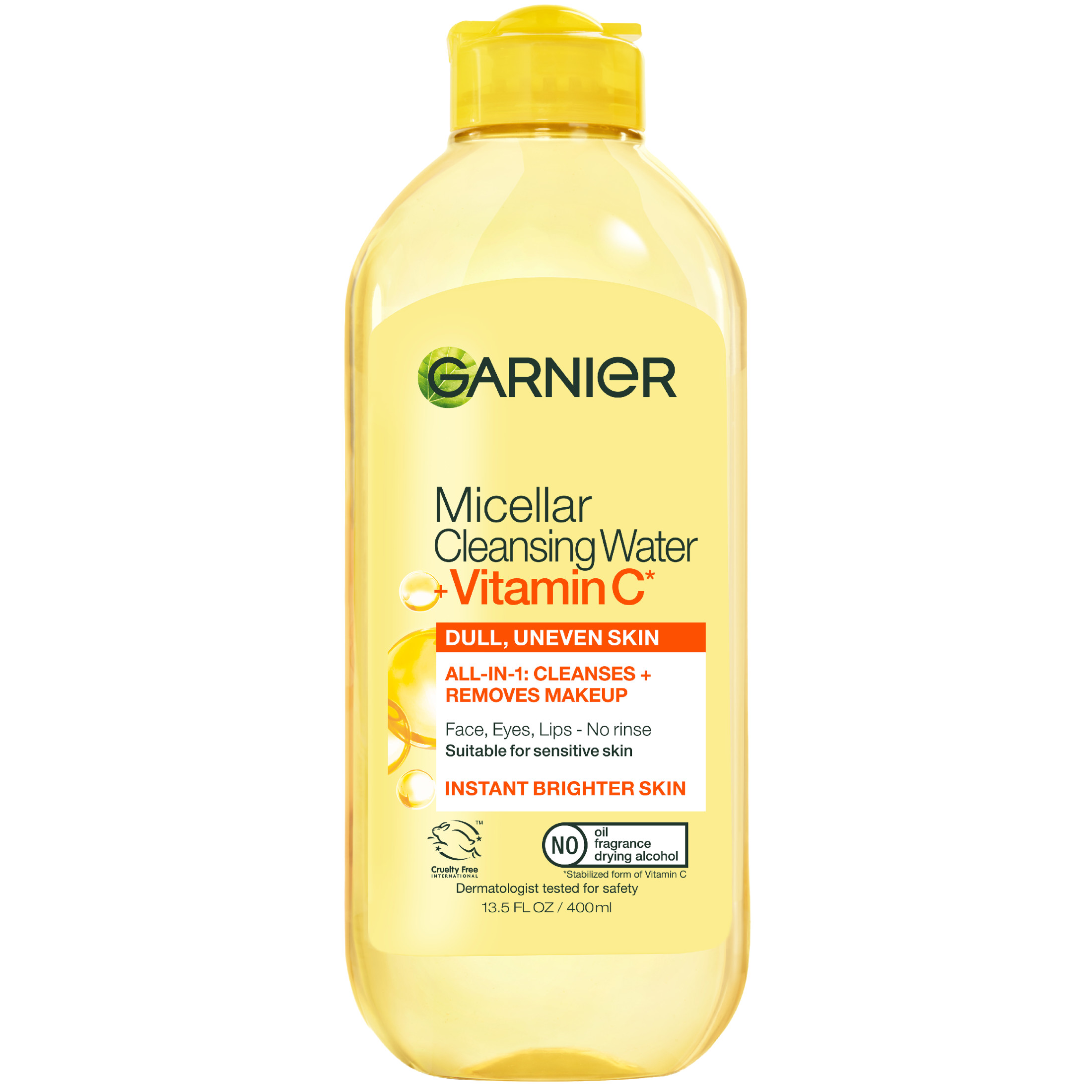 Garnier SkinActive Micellar Cleansing Water All in 1 Vitamin C Makeup Remover, Face Cleanser, 13.5 fl oz