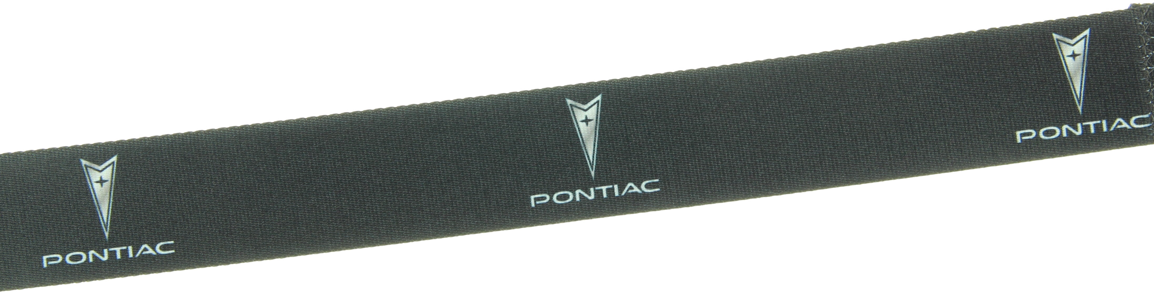 GM General Motors Guitar Strap, Pontiac Black Silver Logo Repeat, 2 Inches Wide