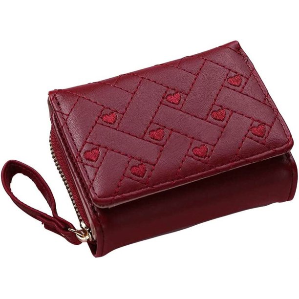 LHSHID Slim Wallet for Women Credit Card Holder with Coin Purse, Ladies Mini Zipper Card Cases with 6 Card Slots