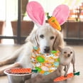 thumbnail image 5 of 4Pcs Dog Easter Costumes Rabbit Ear Headwear Cute Dog Bandana Triangle Bibs Carrot Shape Rope Cleaning Chew Toys Easter Pet Dress up, 5 of 8