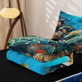 thumbnail image 5 of Erosebridal Coral Sea Turtle Zipper Twin Comforter Sets with Fitted Sheet and 2 Pillowcases,Tropical Fish Underwater Zipper Bedding Set For Boys,Black Reversible,4-Piece, 5 of 7