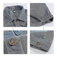 thumbnail image 4 of Mens Classic Denim Vest Ripped Golden Button Sleeveless Vest, 4 of 4