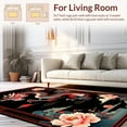 thumbnail image 2 of ODIKA 2'x3' Machine Washable Non-Slip Area Rug, Elegant Floral Dragon Aesthetic High Traffic Rug, Black, 18434, 2 of 7