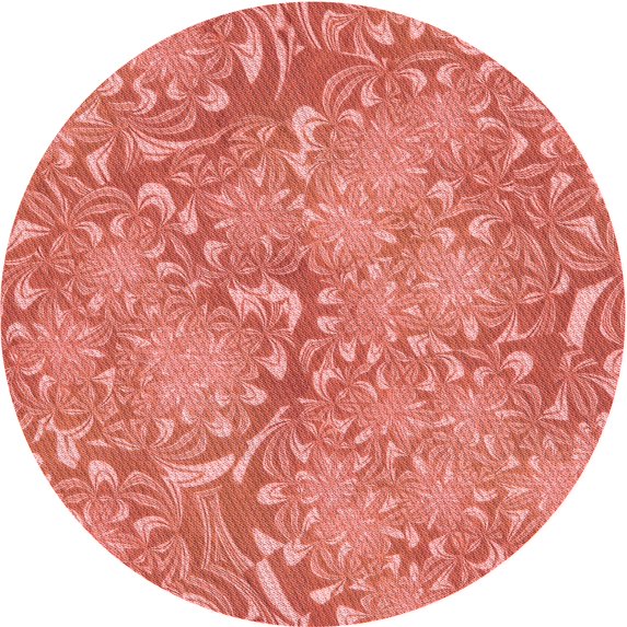Ahgly Company Indoor Round Patterned Fire Engine Red Area Rugs, 7' Round