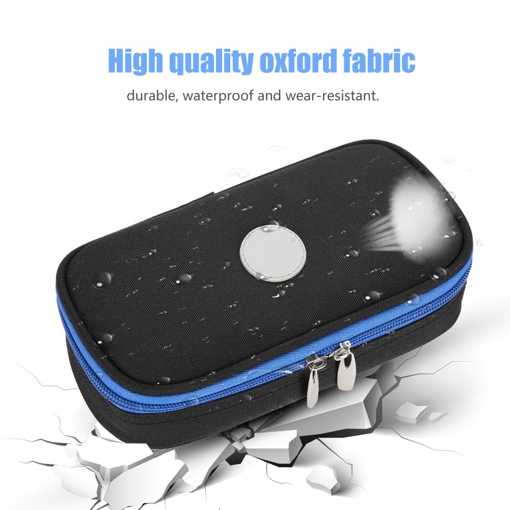 BIMZUC Portable Diabetic Insulin Organizer Cooler Bag Medical Care Case For Traveling (Black) Water-Resistant Compact Oxford Fabric[cite: 1]