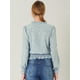 thumbnail image 5 of Blusa Allegra K De Mujer Con Volantes Y Peplum Con Cuello Alto Y Manga Abullonada Azul XL, 5 of 6
