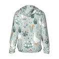 thumbnail image 3 of Kll Goose And Doodle Flowers Print Men'S Women’s Upf 50+ Sun Protection Outdoor Hoodie Jacket Long Sleeve Fishing Hiking Performance Shirt- Large, 3 of 8