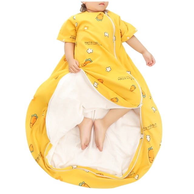 Birdeem Sac de Couchage pour Bébé à Manches Courtes, Sac de Pyjama Intégré, Sac de Chambre Conditionné pour Bébé, un Sac de Pyjama