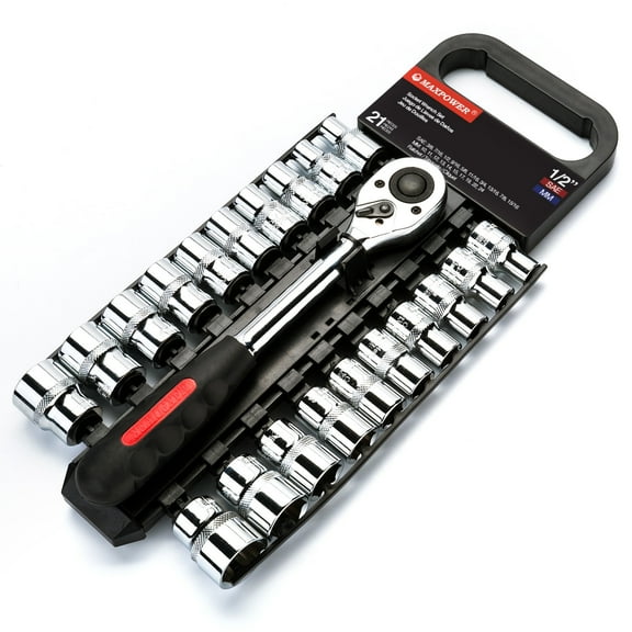MAXPOWER 21-Piece 1/2-inch Drive Socket Wrench Set