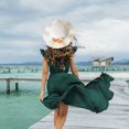 thumbnail image 4 of Sombrero de 56-58cm de circunferencia, sombrero para el sol para mujer, protector solar de verano, sombrero para el sol, sombrero de paja para playa y conjunto de bolsa de paja, 4 of 5