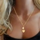 thumbnail image 5 of Collar gargantilla grueso con circonitas incrustadas en forma de sol y corazón, 1 collar minimalista de estilo hip hop, chapado en oro, neutro, 5 of 8