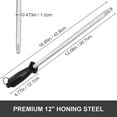 thumbnail image 3 of Honing Steel Knife Sharpening Rod 12 inches, Premium Carbon Steel Knife Sharpener Stick, Easy to Use Honer for Knives and Rod Sharpeners - Daily Maintenance, 3 of 7