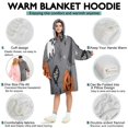 thumbnail image 5 of Wearable Oversized Blanket,Gray Halloween Ghosts Cats and Pumpkins Wearable Blanket Hoodie for Adults,Cozy Hooded Blankets with Super Pockets,Super Warm Fuzzy Pullover for Women & Men, 5 of 6