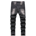 thumbnail image 4 of Afdoent Jeans For Boys Distressed High Street Fashion Casual Long Pants For Kids Comfortable Stretch Denim Trousers Spring Autumn Cute Streetwear Trousers 9-10 Years, 4 of 9
