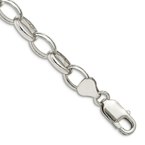 925 Sterling Silver Polished 2.2mm Rolo Chain Bracelet 7 Inch Lobster Claw Link Bracelet for Women and Men