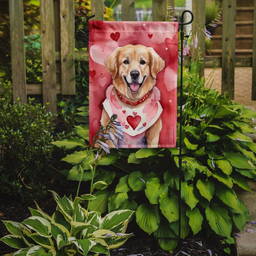 Golden Retriever My Valentine Garden Flag 11.25 in x 15.5 in